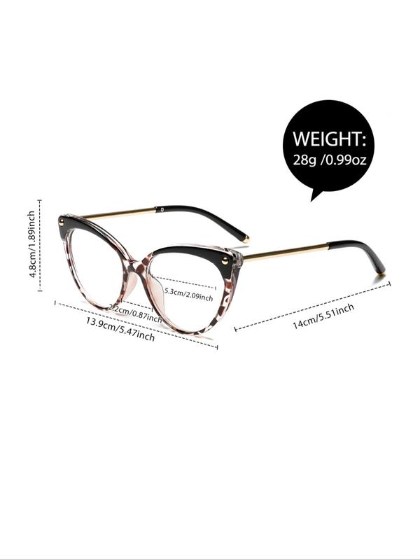 Women's Cat Eye Frame Eyeglasses, Trendy Casual Eyeglasses for Everyday Use, Fashion Accessories for Outdoor Activities