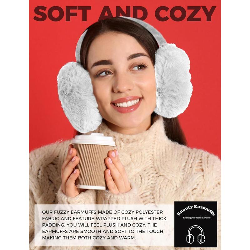 Ear Muffs Winter Women Men Soft Earmuffs Cute Ear Covers Cold Weather Fluffy Ear Warmers Headband Winter Accessories