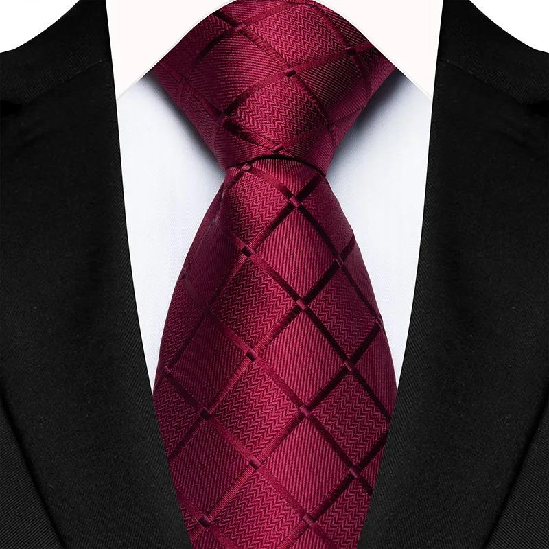 Luxury 8CM Mens Necktie Plaid & Checks Ties For Man Groom Groomsman Jacquard Woven Ascot Formal Business Party Accessories