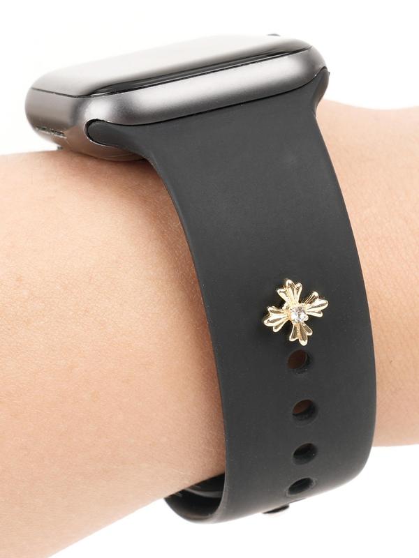 Four Leaf Flower Design Watch Band Decorative Charm for Iwatch Strap, Fashionable Watch Band Accessories, Trendy All-match & Exquisite Watch Band Charms for Birthday Gift (No Strap)