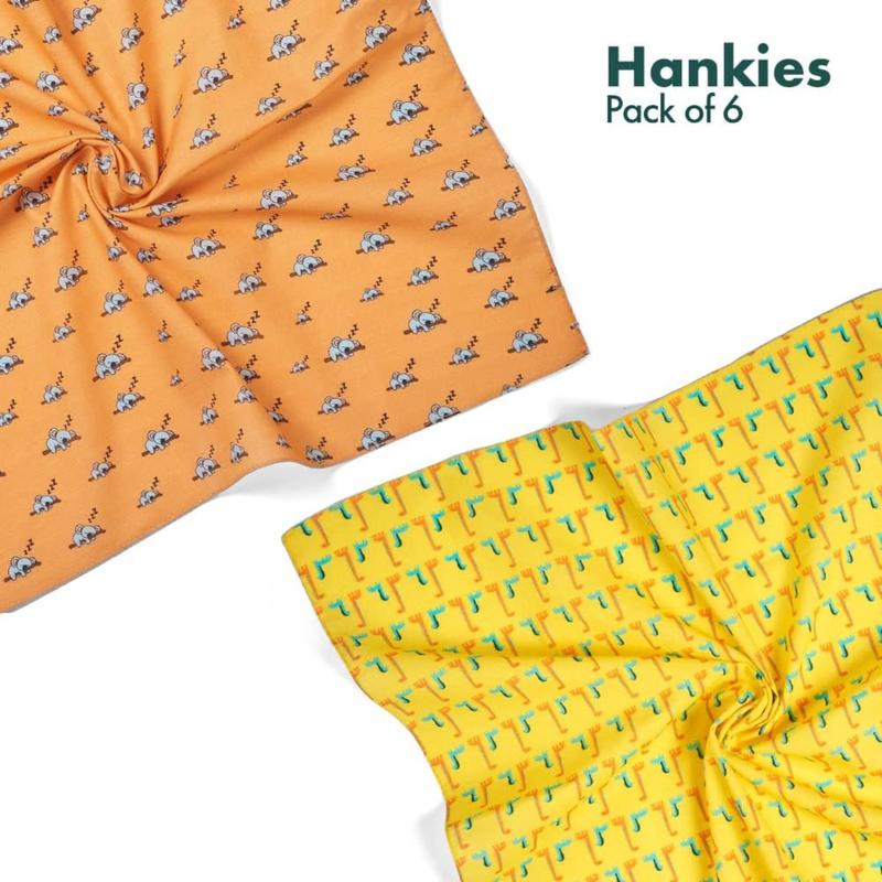 Pure Cotton Unisex Handkerchief, Multi-color & Printed, Soft & Stylish, Hankies for Men & Women