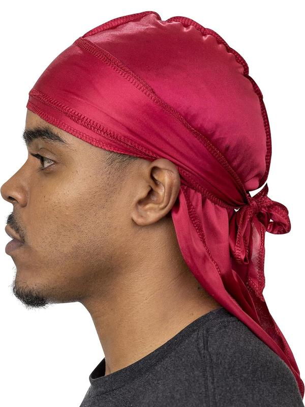 Men's Solid Color Durag, Casual Comfortable Soft Breathable Outdoor Sports Daily Durag, Fashion Accessories for Men