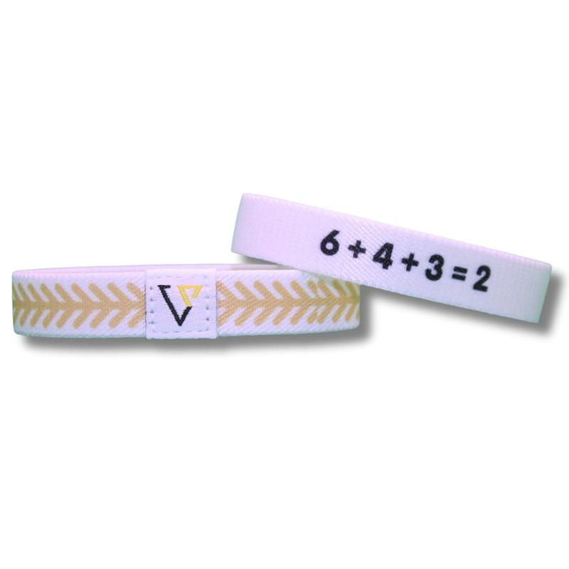 VENCER BASEBALL ATHLETIC BRACELET REVERSIBLE STRETCHY - 6+4+3=2