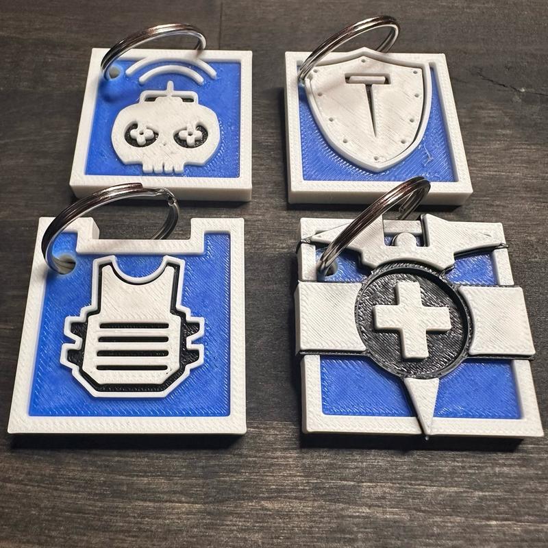 3D printed operator icon keychains