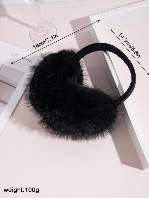 Women's Solid Color Fashion Large Fluffy Plush Earmuffs, Casual Simple Plain Color Soft Comfortable Ear Cover, Elegant All-match Warm Ear Cover for Winter