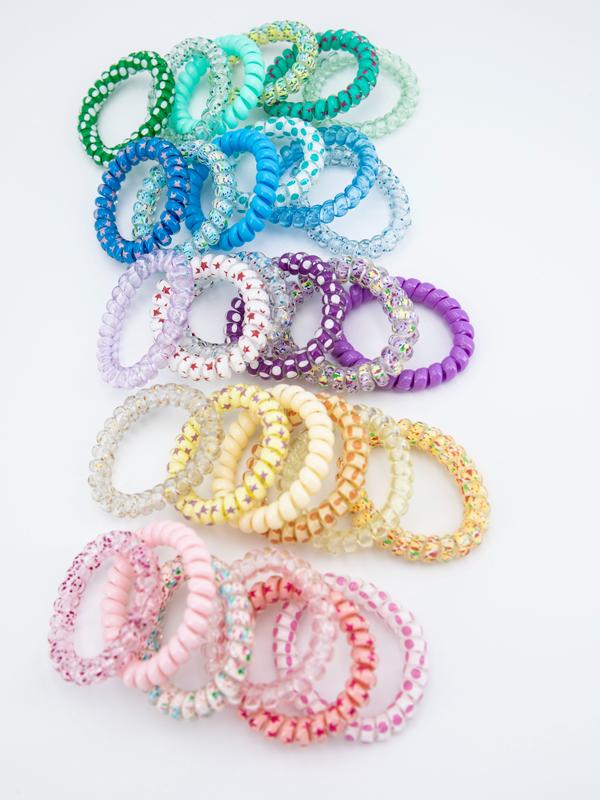 Women's 6-pcs Cute Candy Color Coil Wire Hair Ties - Hair Accessories