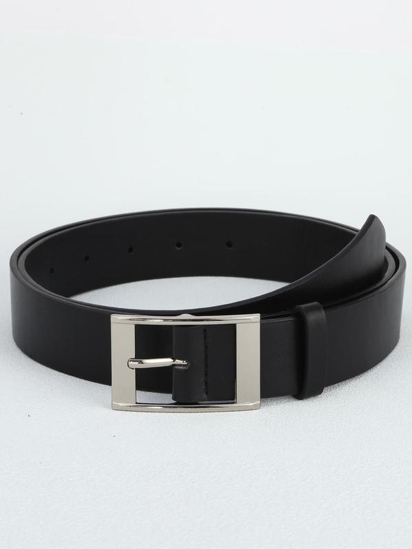 Casual Men's Plain Color Pu Buckle Belt As Gift, Hot Fashion Belt for Party, Daily Clothing Decor, Trendy All-match & Exquisite Belt