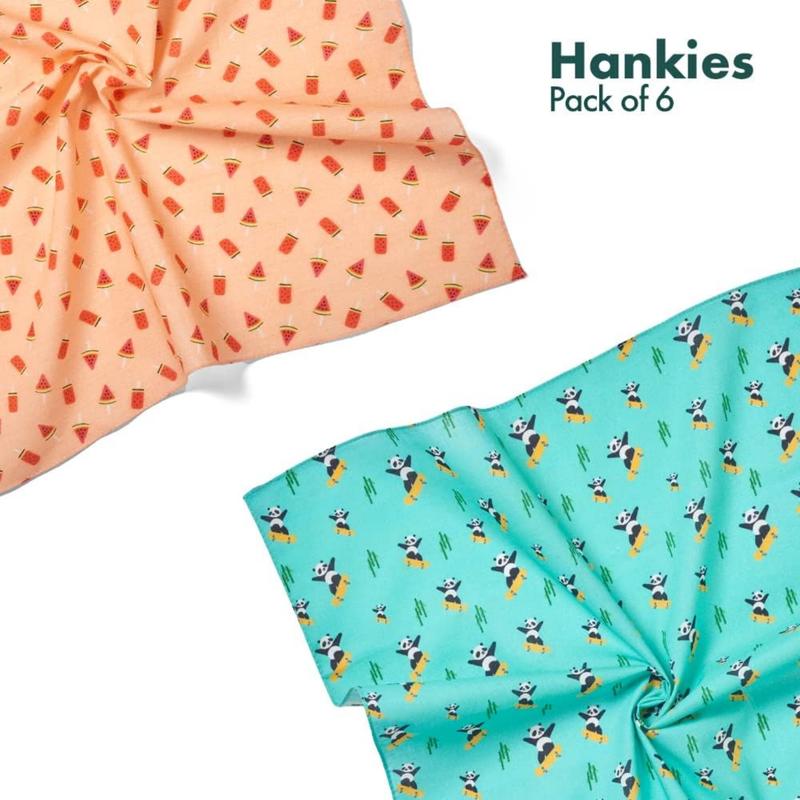 Pure Cotton Unisex Handkerchief, Multi-color & Printed, Soft & Stylish, Hankies for Men & Women