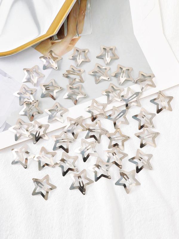 Hollow Star Design Hair Clips, Fashion Alloy Hair Accessories, Fixed Hair Clips for Fine Hair & Bangs, Casual And Versatile Accessories for Women and Girls, Halloween Accessories