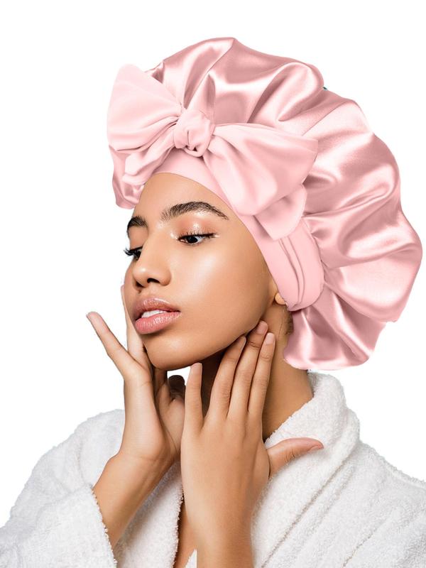 Elegant Solid Color Sleeping Bonnet for Women, 2024 Summer New Trendy Comfy Elastic Hair Bonnet, Versatile Wide Band Hair Bonnet for Daily Sleeping Use, Sleep Hats for Women