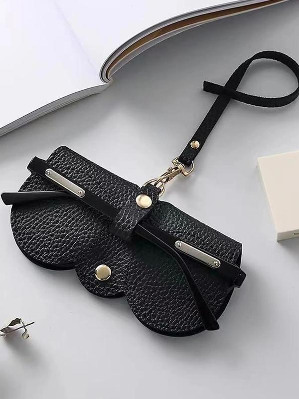 Cute Sunglasses Protective Case for Women, Plain Artificial Leather Design Textured Glasses Bag, Creative and Fashionable Portable Glasses Case Fall