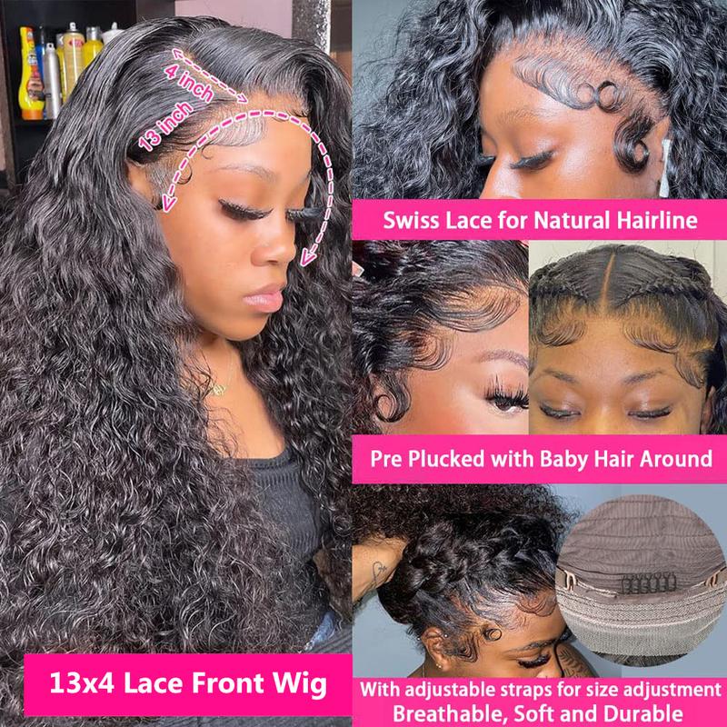 Bling Hair 12~32Inch Brazilian Kinky Culry 13x4 Transparent Lace Frontal Human Hair Wig Hair Pre-Plucked 180Density 4x4 Lace Closure Kinky Curly Hair Wigs For Women