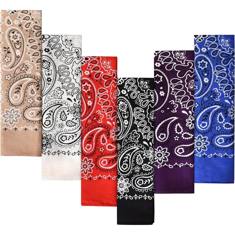 6-pack 100% cotton bandanas-Holiday Gifts for Men Women