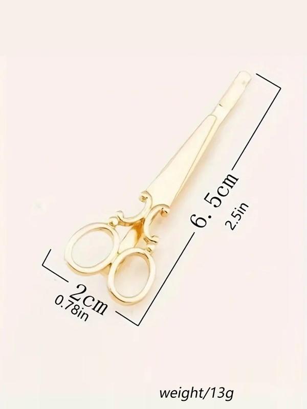 Cute Scissor Design Hair Clip (2pcs), Fashionable Hair Accessories for Women & Girls, Minimalist Headwear Suitable for Thick Hair