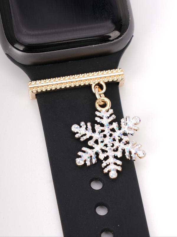 Snowflake Design Charm Watch Band Decoration, Watch Band Decoration, Watch Strap Accessories for Women & Girls, Creative Watch Accessories