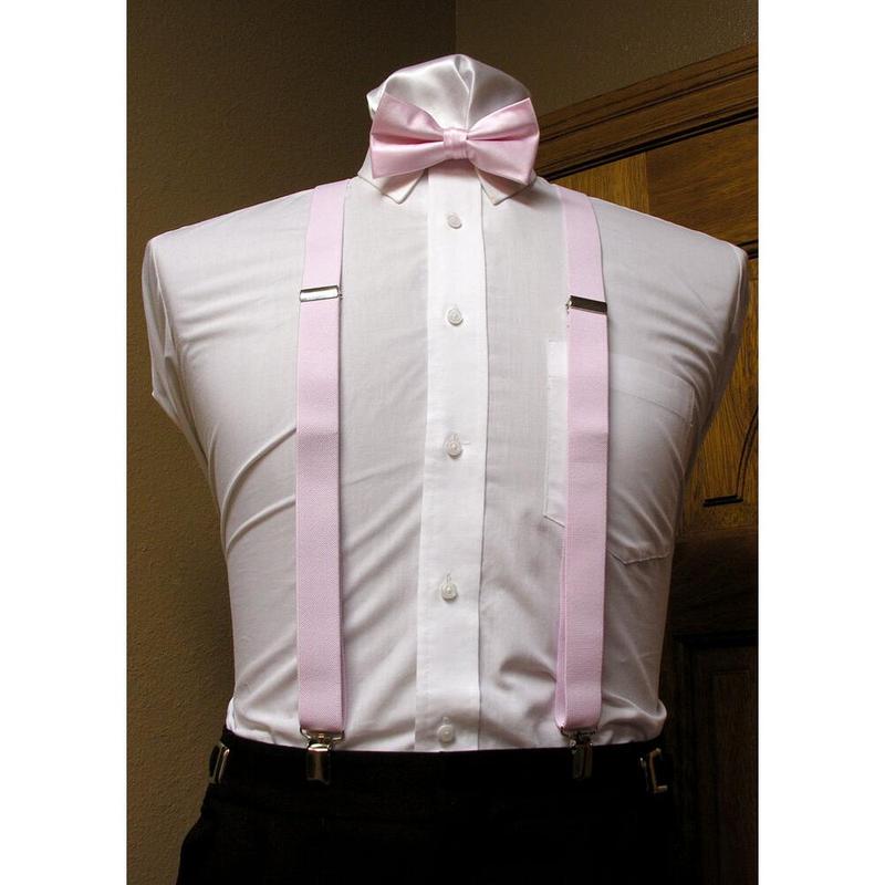 Men's clip-on suspenders x back and Bow Tie Retro Steampunk Costume Tux Prom