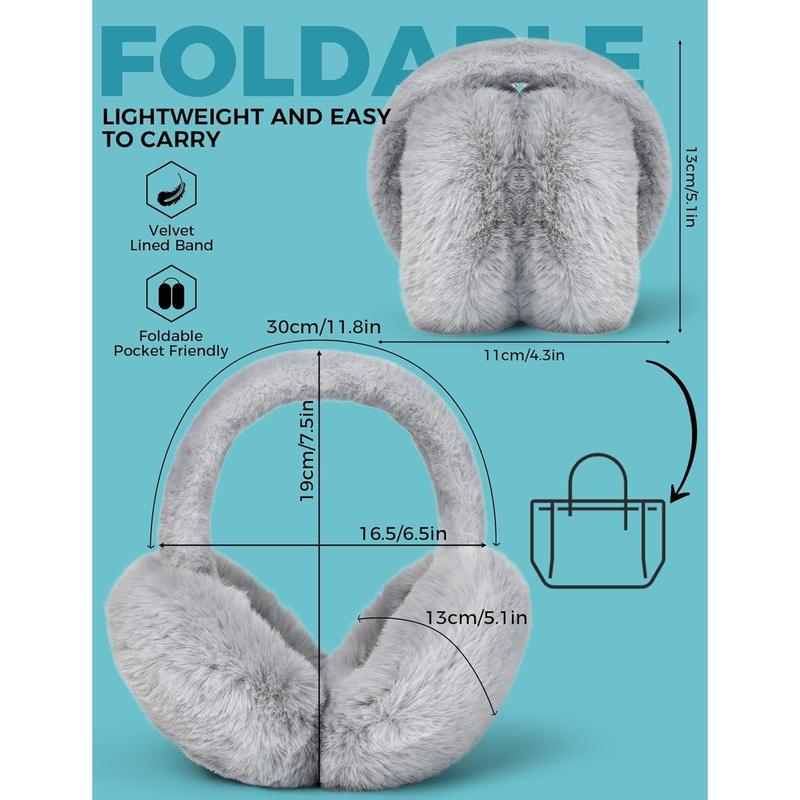 Ear Muffs Winter Women Men Soft Earmuffs Cute Ear Covers Cold Weather Fluffy Ear Warmers Headband Winter Accessories