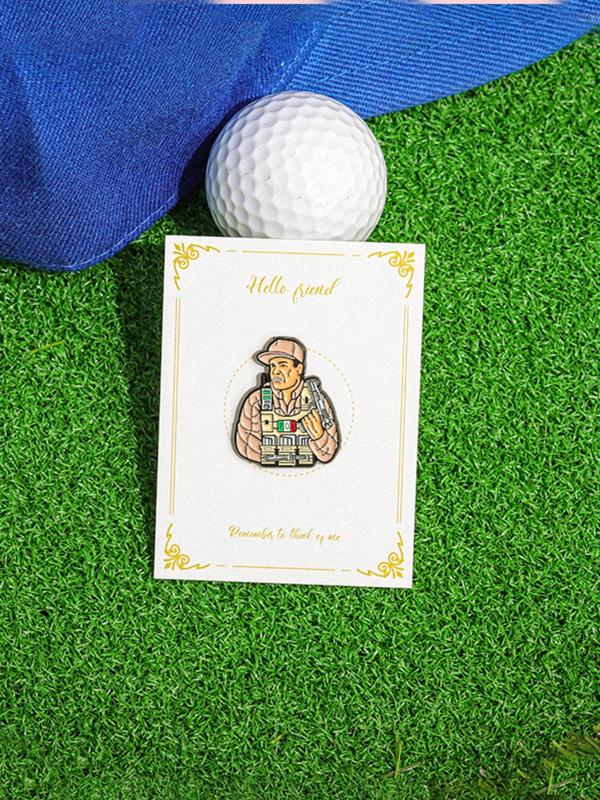 Creative Golf Hat Clip, Cartoon Soldier Shaped Brooch, Fashionable Hat Decoration for Men & Women, Trendy All-match & Exquisite Brooch for Birthday Gift