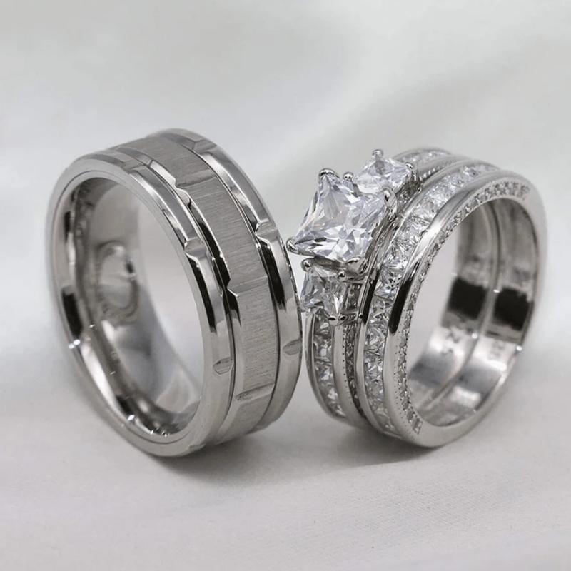 Couple Ring Set Perfect Gift for Wedding, Engagement and Anniversary of Lover