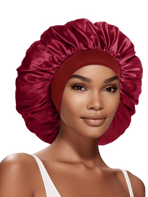 Solid Color Wide Elasticity Bonnet, Soft Breathable Sleeping Bonnet, Elastic Hair Bonnet, Hair Bonnet for Women & Girls, Fashion Accessories for Daily Use