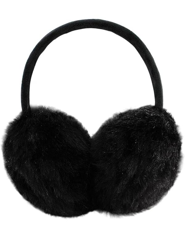 Women's Solid Color Fluffy Earmuffs, Fashionable Earmuffs for Fall & Winter, Warm Earmuffs for Outdoor Sports