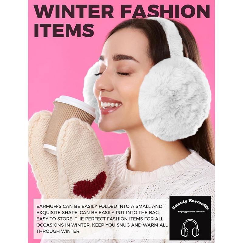 Ear Muffs Winter Women Men Soft Earmuffs Cute Ear Covers Cold Weather Fluffy Ear Warmers Headband Winter Accessories