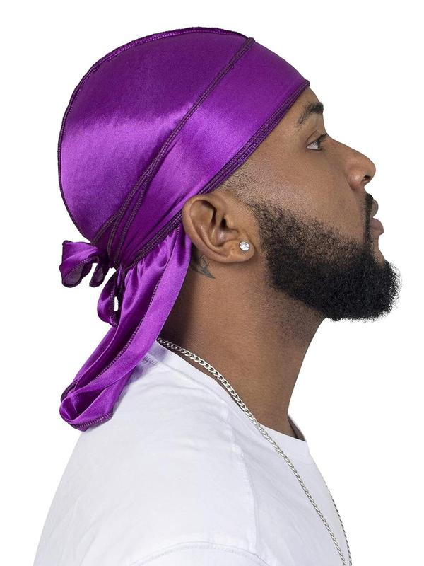 Men's Solid Color Durag, Casual Comfortable Soft Breathable Outdoor Sports Daily Durag, Fashion Accessories for Men