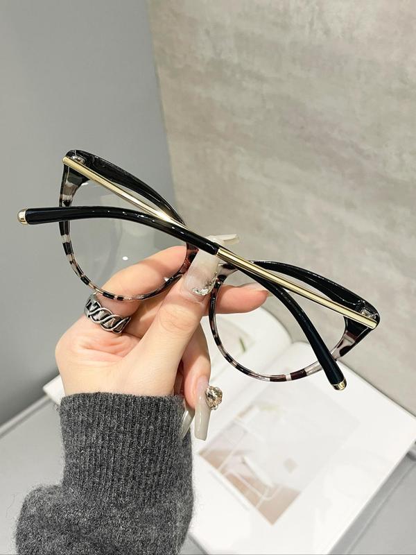 Women's Cat Eye Frame Eyeglasses, Trendy Casual Eyeglasses for Everyday Use, Fashion Accessories for Outdoor Activities