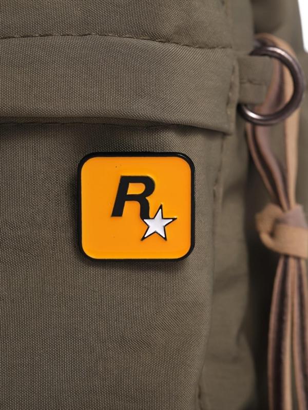 Letter R & Star Design Brooch, Fashion Alloy Badge for Backpack & Clothing Decor, Trendy All-match & Exquisite Accessories for Birthday Gift