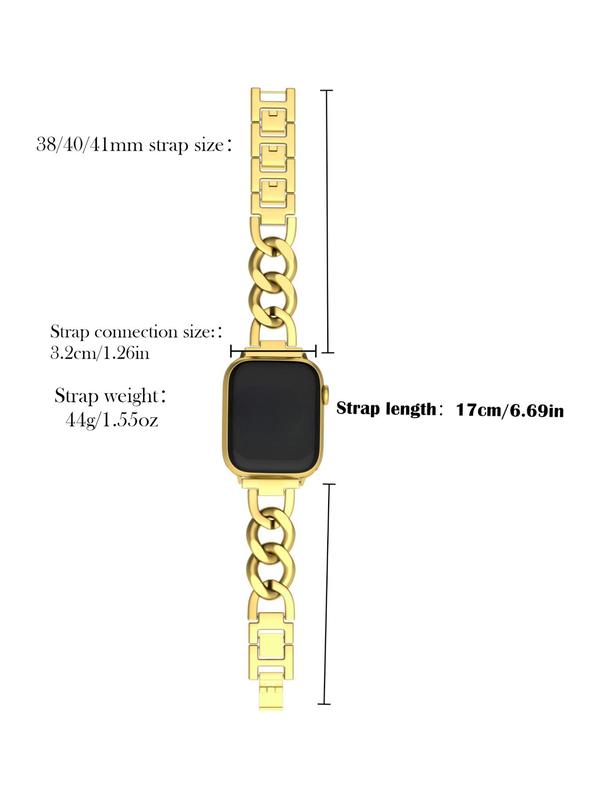 Adjustable Chain Bracelet Watch Band, Fashionable Watch Band for Women & Men, Trendy All-match & Exquisite Watch Band for Birthday Gift