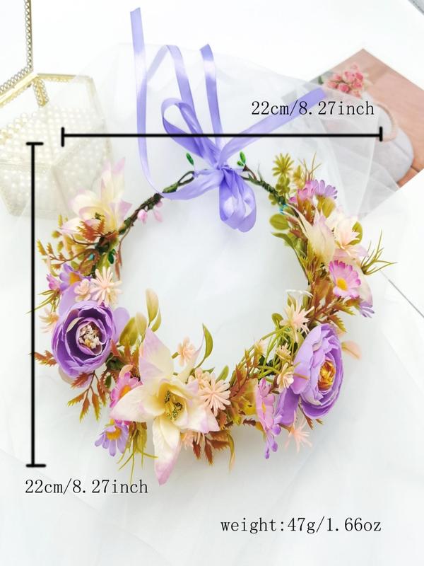 2024 New Style Flower Decorated Headband, Cute Bridal Headwear for Wedding Bridal Party Formal Occasions, Fashion Hair Accessories for Women & Girls