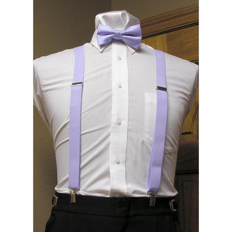 Men's clip-on suspenders x back and Bow Tie Retro Steampunk Costume Tux Prom