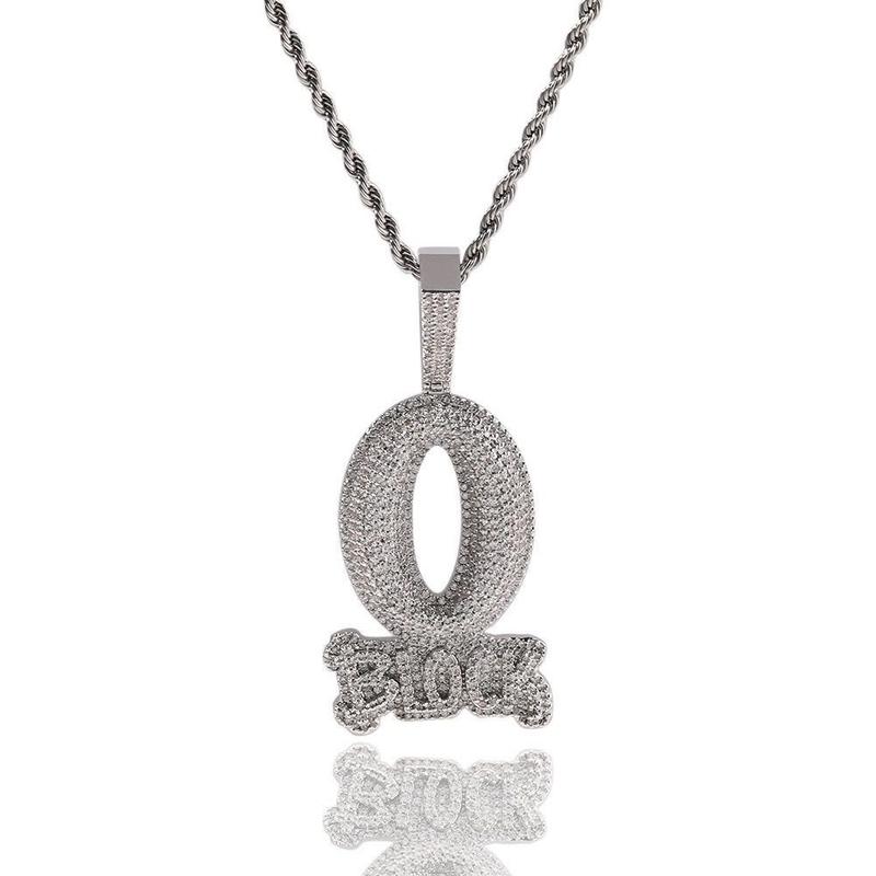 KingVon The same (exclusive to iron powder) English letter O-type BLOCK Zircon pendant Zircon pendant