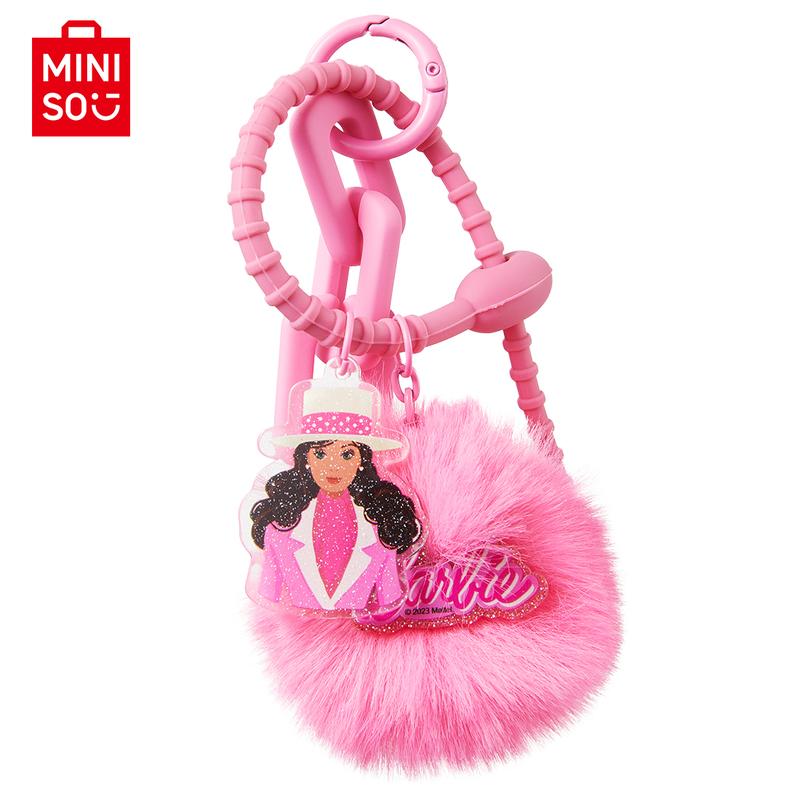 MINISO Barbie Sunlight Shining Plush Pendant Cartoon Plush Ball Bag Chain Ornament Gift