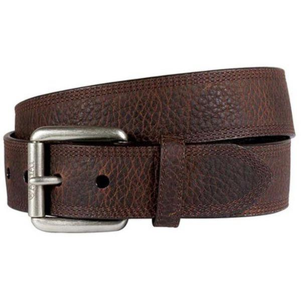 Ariat Men's Premium Leather Triple Row Stitch Western Belt