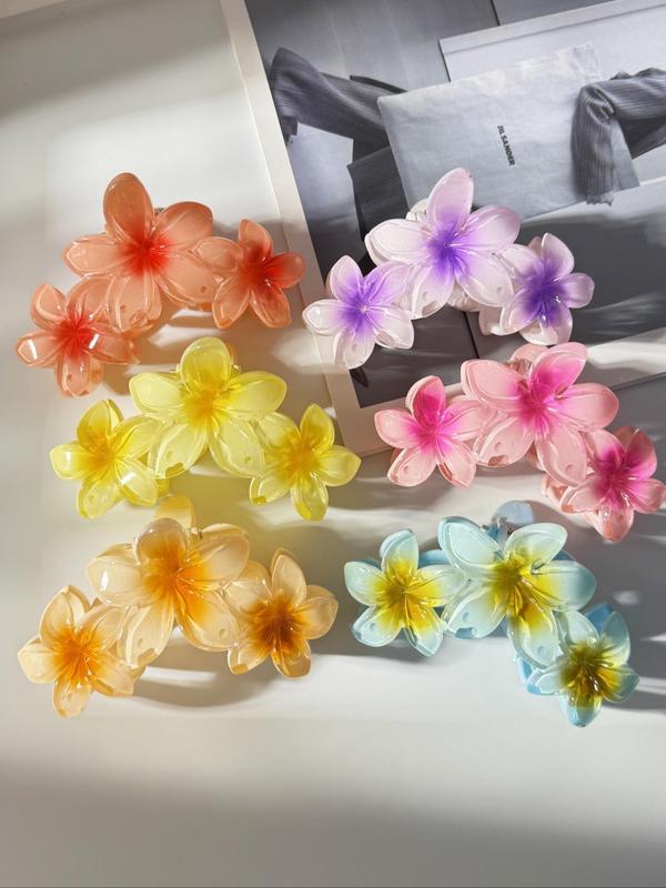 Cute Flower Design Mini Hair Claws, Casual and Versatile Hair Accessories for Women, Minimalist Headwear Suitable for Thick Hair