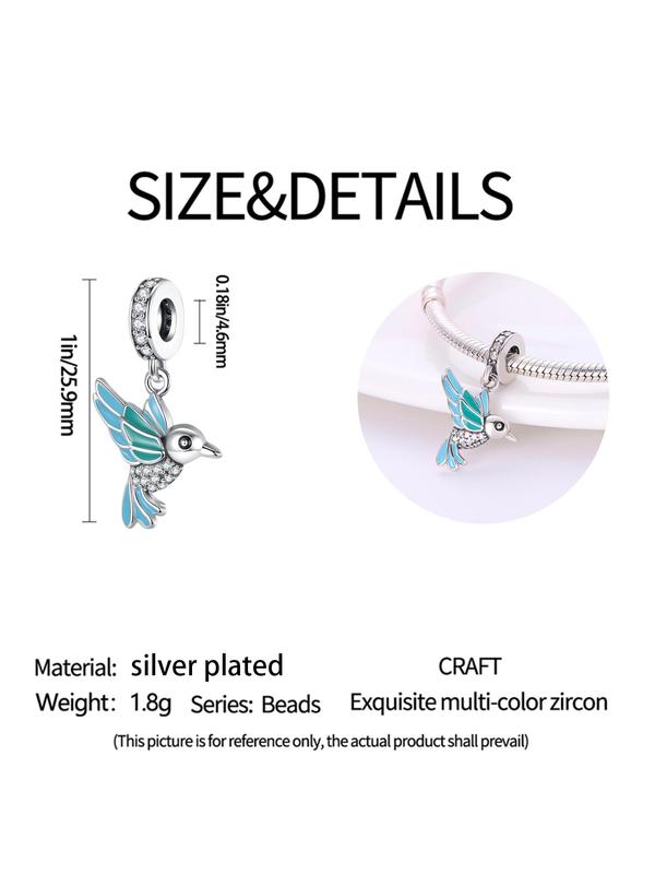 Cute Bird Design Pendant, Rhinestone Decor Pendant for Bracelet & Necklace, Fashion Accessories for Women, Trendy All-match & Exquisite DIY Jewelry for Birthday Gift