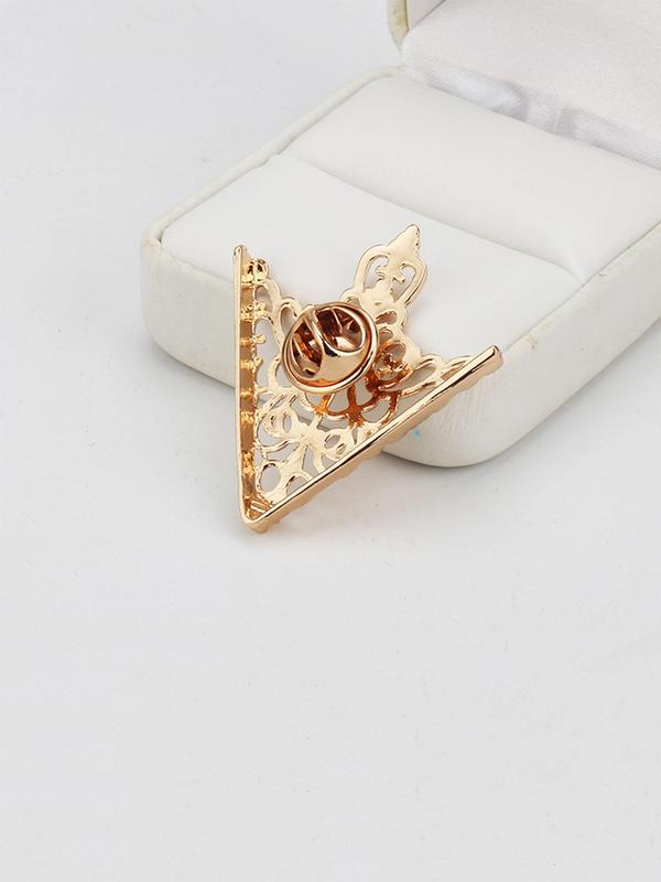 Vintage Hollow Out Design Triangle Shaped Collar Pin, 1 Pair Fashionable Clothes Accessories for Men & Women for Daily Clothing Decor, Trendy All-match & Exquisite Collar Buckle for Birthday Gift