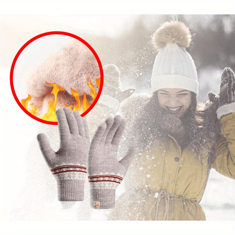 Winter Warm Touch Screen Gloves Women'S Elastic Knitted Gloves Acrylic Full Finger Gloves Women'S Knitted Winter Gloves