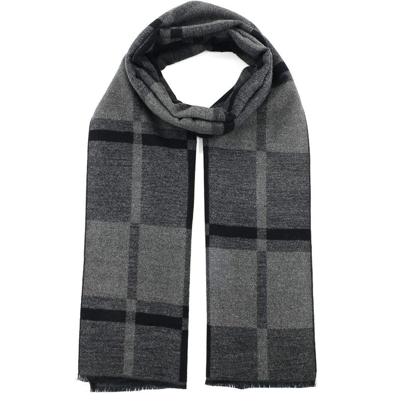 Mens Winter Warm Long Soft Scarf Plaid Tassel Scarf for Men Soft Classic Scarves