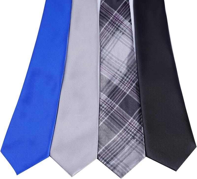 5 count Boy's Necktie Pre-tied Adjustable  Strap Tie for Wedding Graduation School