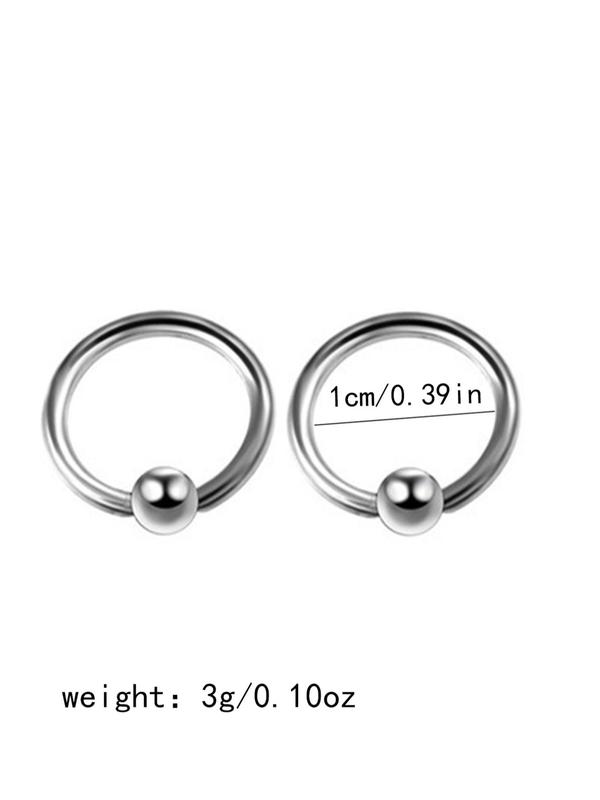 Punk Style Stainless Steel Nose Ring Set, Personalized Piercing Nose Ring Set for Daily Diy Use, Hip Hop Punk Body Jewelry for Men & Women