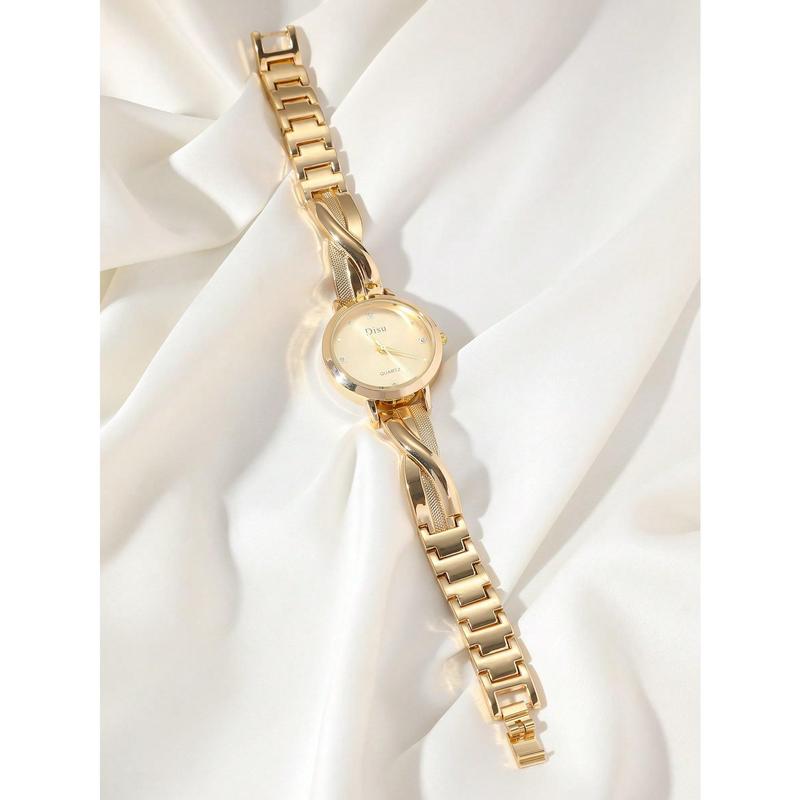 Stainless Steel Strap Ladies Watch, Classic And Versatile With Rhinestone Quartz Watch, Suitable For Daily Life As A Gift For Students Returning To School