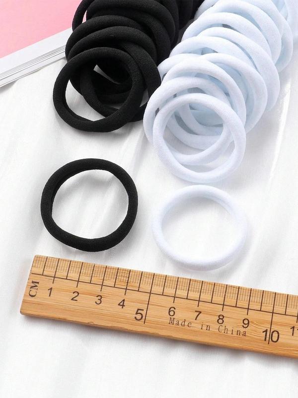 Summer Simple Plain High Elastic Hair Ties, 50pcs Daily Casual Versatile Hair Accessories for Women, Minimalist Headwear Suitable for Thick Hair, Fashion Hair Accessories for Party, Daily Clothing Decor