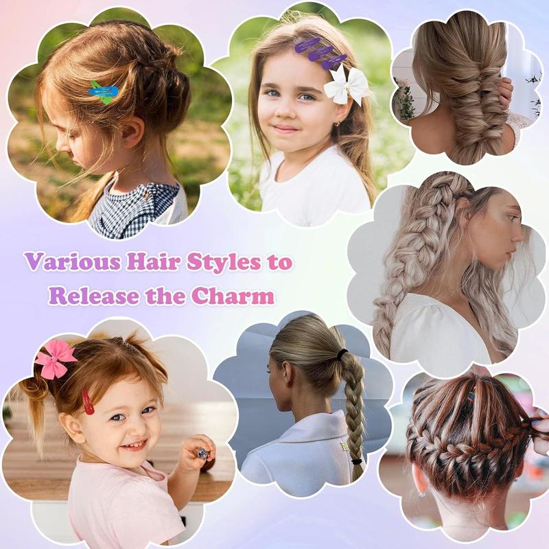 Hair Rubber Bands, 2.8E+3 Count 28 Colors Hair Accessories with Hair Styling Tools, Seamless Cotton Hair Ties, Topsy Pony Tail Clips & Combs for   Girls