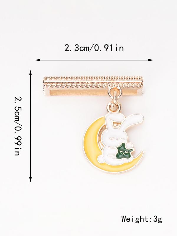 Cute Rabbit & Moon Design Watch Strap Decoration Ring, Rhinestone Decor Watch Strap Accessories for Women & Girls, Trendy All-match & Exquisite Watch Strap Accessories for Birthday Gift