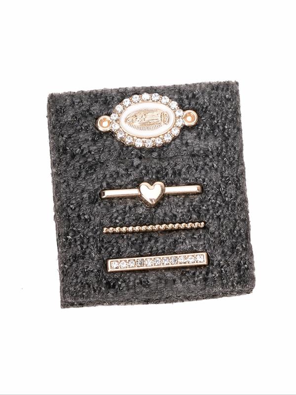 Rhinestone Decor Heart Design Watch Band Rings, Fashionable Watch Band Charms for Women & Girls, Trendy All-match & Exquisite Watch Accessories for Birthday Gift