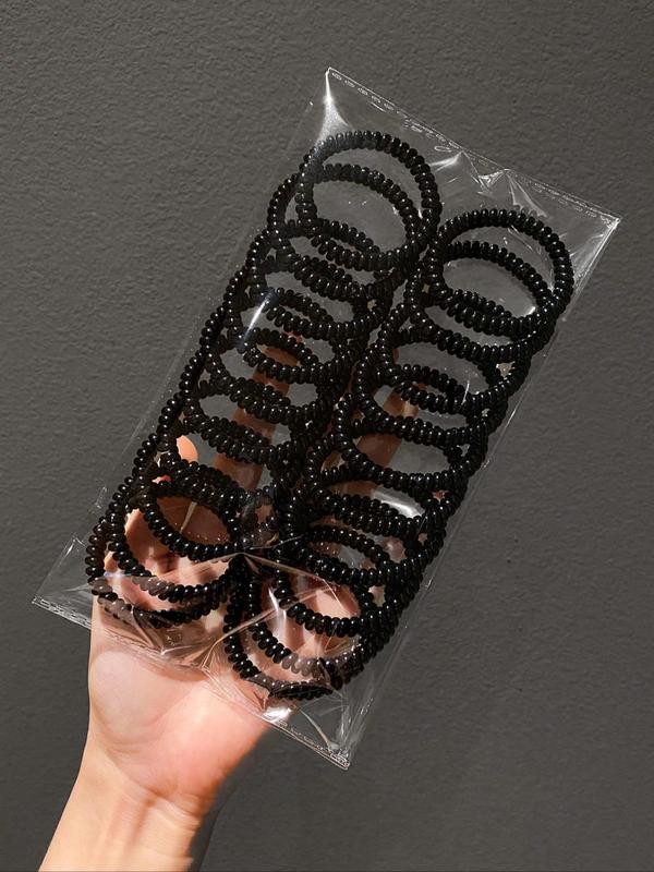 Solid Color Coil Hair Tie, Casual Simple Hair Accessories for Women & Girls, Minimalist Headwear Suitable for Thick Hair