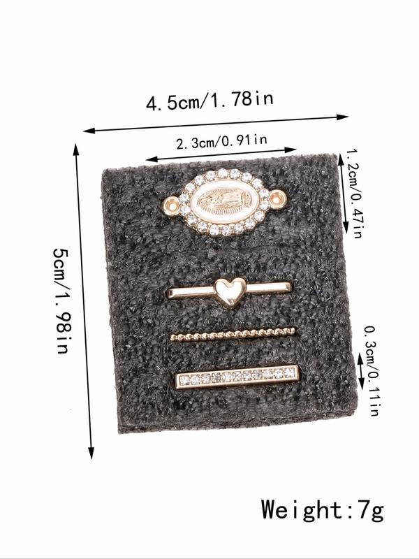 Rhinestone Decor Heart Design Watch Band Rings, Fashionable Watch Band Charms for Women & Girls, Trendy All-match & Exquisite Watch Accessories for Birthday Gift