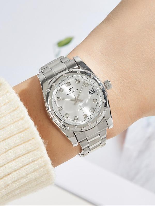 Elegant Rhinestone Decor Quartz Watches for Women, Fall Freshness Watch for Party, Daily Clothing Decor, Trendy All-match & Exquisite Watch for Fall Outfits, Birthday Gifts for Girlfriend with Box